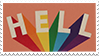 colorful text art of the word "hell"